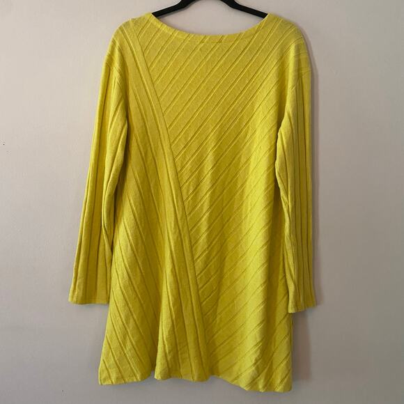 Maeve Anthropologie Chartreuse Yellow Boatneck Pullover Sweater Women size Large - Picture 6 of 9